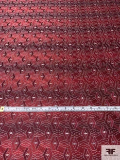 Box-Look Geometric Silk Necktie Jacquard Brocade - Red / Grey 14 Box-Look Geometric Silk Necktie Jacquard Brocade - Red / Grey -Fabrics And Fabrics Store 15919 4