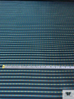 Box Striped Silk Necktie Jacquard Brocade - Teal / Seafoam / Black / Orange 15 Box Striped Silk Necktie Jacquard Brocade - Teal / Seafoam / Black / Orange -Fabrics And Fabrics Store 15922 5