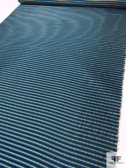 Box Striped Silk Necktie Jacquard Brocade - Teal / Seafoam / Black / Orange 17 Box Striped Silk Necktie Jacquard Brocade - Teal / Seafoam / Black / Orange -Fabrics And Fabrics Store 15922 7