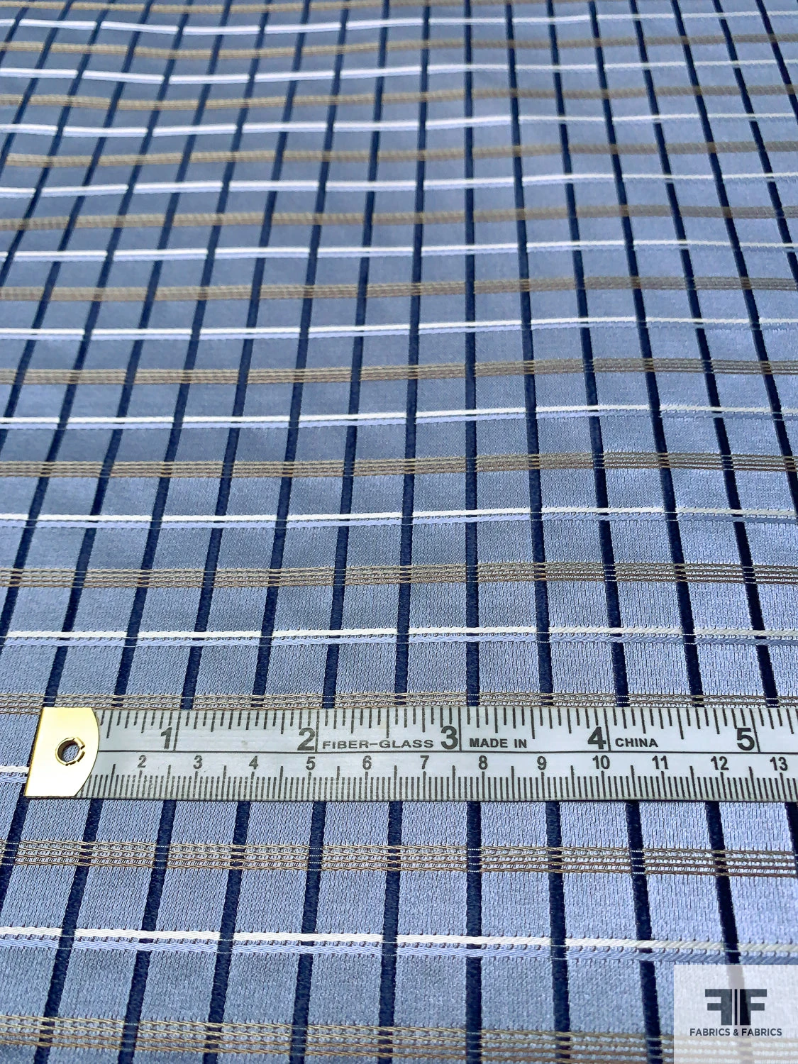 Basketweave Plaid Silk Necktie Jacquard Brocade - Winter Blue / Navy / White 4 Basketweave Plaid Silk Necktie Jacquard Brocade - Winter Blue / Navy / White - Image 2