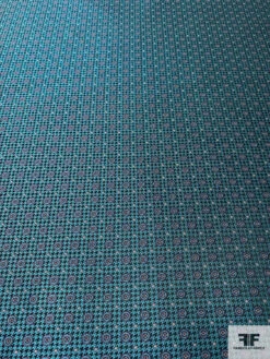 Houndstooth And Circles Silk Necktie Jacquard Brocade - Teal / Black / Purple 13 Houndstooth And Circles Silk Necktie Jacquard Brocade - Teal / Black / Purple -Fabrics And Fabrics Store 15926 3