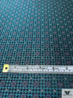 Houndstooth And Circles Silk Necktie Jacquard Brocade - Teal / Black / Purple 15 Houndstooth And Circles Silk Necktie Jacquard Brocade - Teal / Black / Purple -Fabrics And Fabrics Store 15926 5