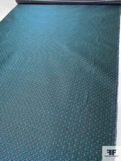 Houndstooth And Circles Silk Necktie Jacquard Brocade - Teal / Black / Purple 16 Houndstooth And Circles Silk Necktie Jacquard Brocade - Teal / Black / Purple -Fabrics And Fabrics Store 15926 6