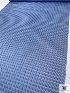 Geometric Basket Silk Necktie Jacquard Brocade - Blues / Yellow / White -Fabrics And Fabrics Store 15930 6