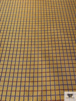 Micro-Checkered Windowpane Silk Necktie Jacquard Brocade - Yellow-Gold / Blue / Navy / Coral 13 Micro-Checkered Windowpane Silk Necktie Jacquard Brocade - Yellow-Gold / Blue / Navy / Coral -Fabrics And Fabrics Store 15934 3