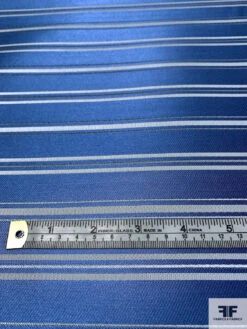 Horizontal Striped Silk Necktie Jacquard Brocade - Blue / Grey 15 Horizontal Striped Silk Necktie Jacquard Brocade - Blue / Grey -Fabrics And Fabrics Store 15938 5
