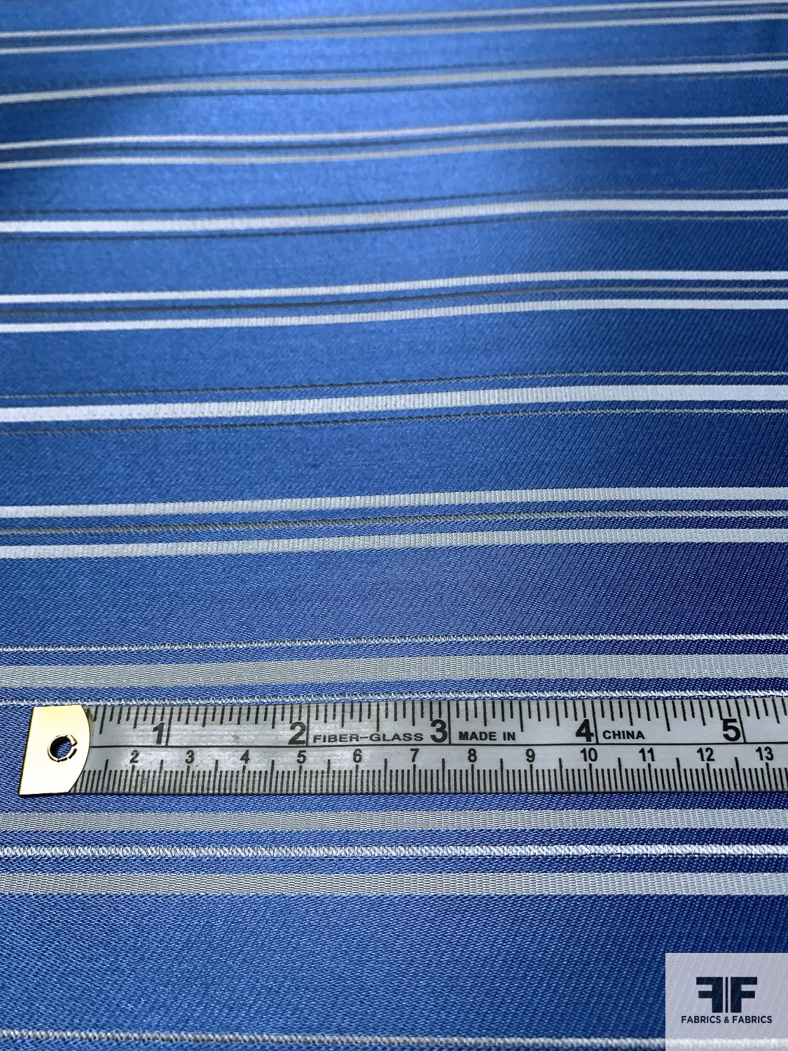 Horizontal Striped Silk Necktie Jacquard Brocade - Blue / Grey 8 Horizontal Striped Silk Necktie Jacquard Brocade - Blue / Grey - Image 6