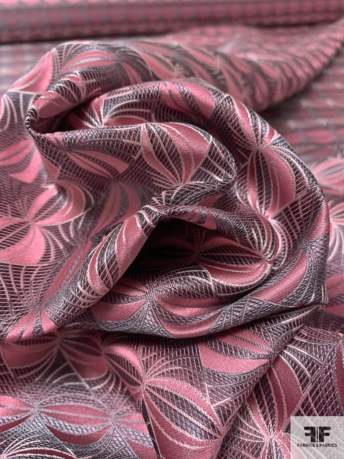 Tentacle Web Silk Necktie Jacquard Brocade - Dusty Rose / Grey 10 Tentacle Web Silk Necktie Jacquard Brocade - Dusty Rose / Grey - Image 8