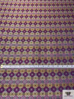 Linked Floral Silk Necktie Jacquard Brocade - Purple / Orange / Orchid 14 Linked Floral Silk Necktie Jacquard Brocade - Purple / Orange / Orchid -Fabrics And Fabrics Store 15944 4