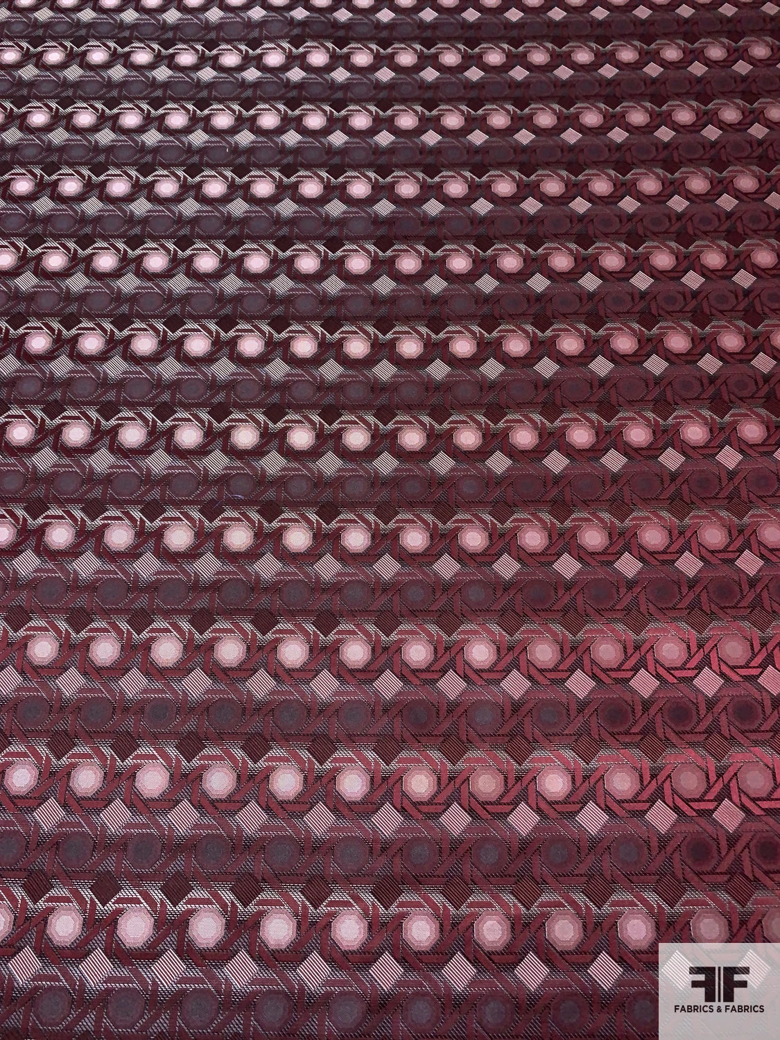 Geometric Lattice Silk Necktie Jacquard Brocade - Wine / Grey / Black 3 Geometric Lattice Silk Necktie Jacquard Brocade - Wine / Grey / Black