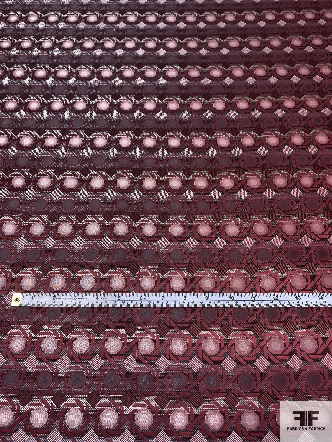 Geometric Lattice Silk Necktie Jacquard Brocade - Wine / Grey / Black 7 Geometric Lattice Silk Necktie Jacquard Brocade - Wine / Grey / Black - Image 5