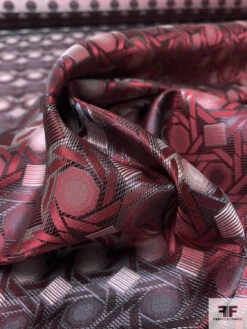 Geometric Lattice Silk Necktie Jacquard Brocade - Wine / Grey / Black 17 Geometric Lattice Silk Necktie Jacquard Brocade - Wine / Grey / Black -Fabrics And Fabrics Store 15948 8