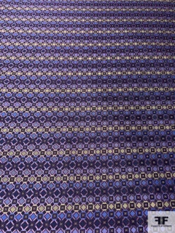 Geometric Silk Necktie Jacquard Brocade - Purples / Blue / Gold 13 Geometric Silk Necktie Jacquard Brocade - Purples / Blue / Gold -Fabrics And Fabrics Store 15964 3