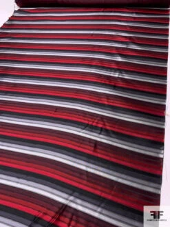 Horizontal Striped Silk Necktie Jacquard Brocade - Reds / Greys / Black 15 Horizontal Striped Silk Necktie Jacquard Brocade - Reds / Greys / Black -Fabrics And Fabrics Store 15965 6