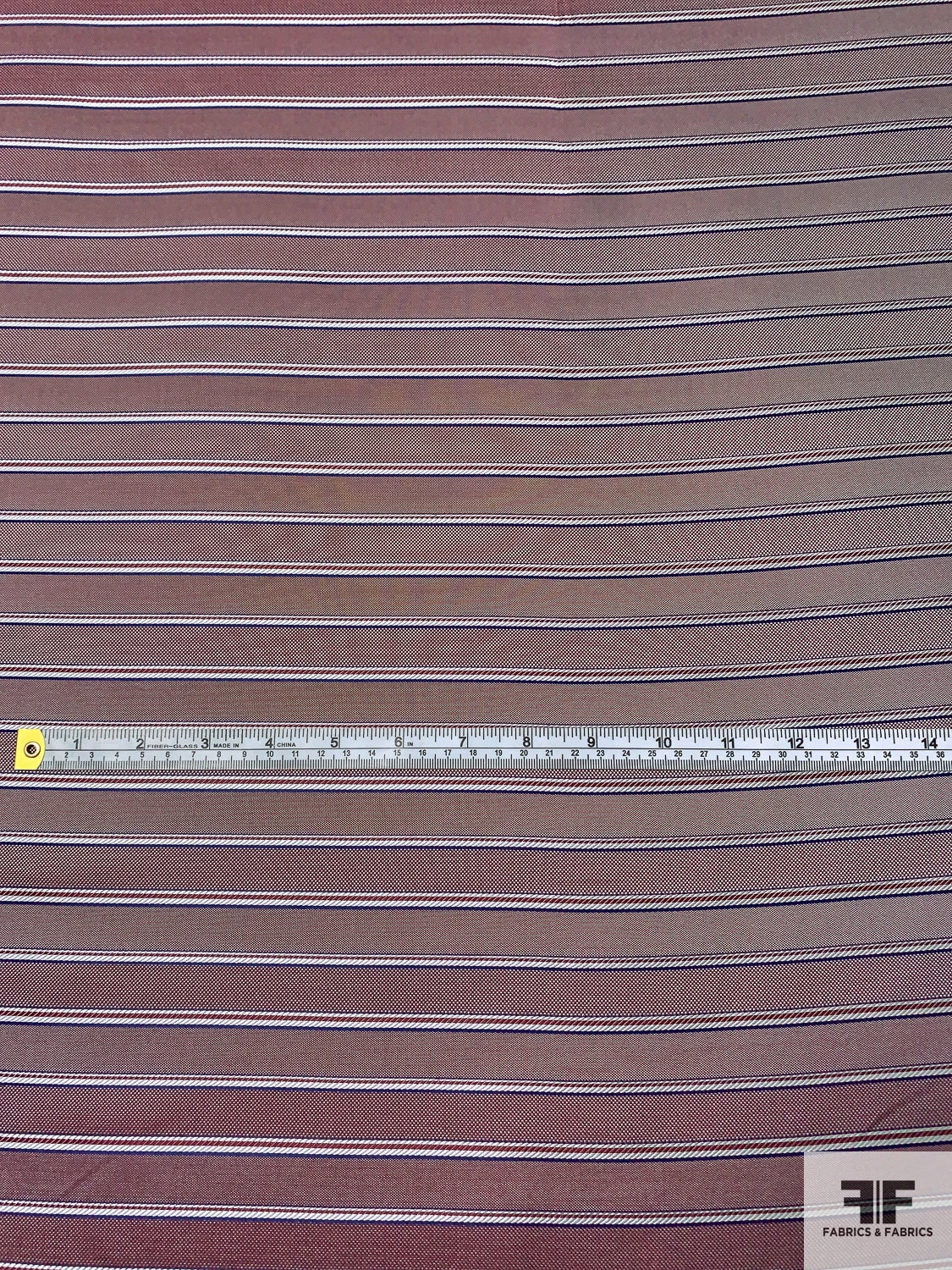 Rope-Look Striped Silk Necktie Jacquard Brocade - Maroon / Blue / White 7 Rope-Look Striped Silk Necktie Jacquard Brocade - Maroon / Blue / White - Image 5