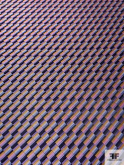 Gradient Squares Silk Necktie Jacquard Brocade - Pink / Purple / Turmeric / Periwinkle 13 Gradient Squares Silk Necktie Jacquard Brocade - Pink / Purple / Turmeric / Periwinkle -Fabrics And Fabrics Store 15974 3