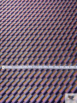 Gradient Squares Silk Necktie Jacquard Brocade - Pink / Purple / Turmeric / Periwinkle 14 Gradient Squares Silk Necktie Jacquard Brocade - Pink / Purple / Turmeric / Periwinkle -Fabrics And Fabrics Store 15974 4