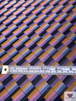 Gradient Squares Silk Necktie Jacquard Brocade - Pink / Purple / Turmeric / Periwinkle 15 Gradient Squares Silk Necktie Jacquard Brocade - Pink / Purple / Turmeric / Periwinkle -Fabrics And Fabrics Store 15974 5
