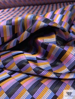 Gradient Squares Silk Necktie Jacquard Brocade - Pink / Purple / Turmeric / Periwinkle 17 Gradient Squares Silk Necktie Jacquard Brocade - Pink / Purple / Turmeric / Periwinkle -Fabrics And Fabrics Store 15974 8