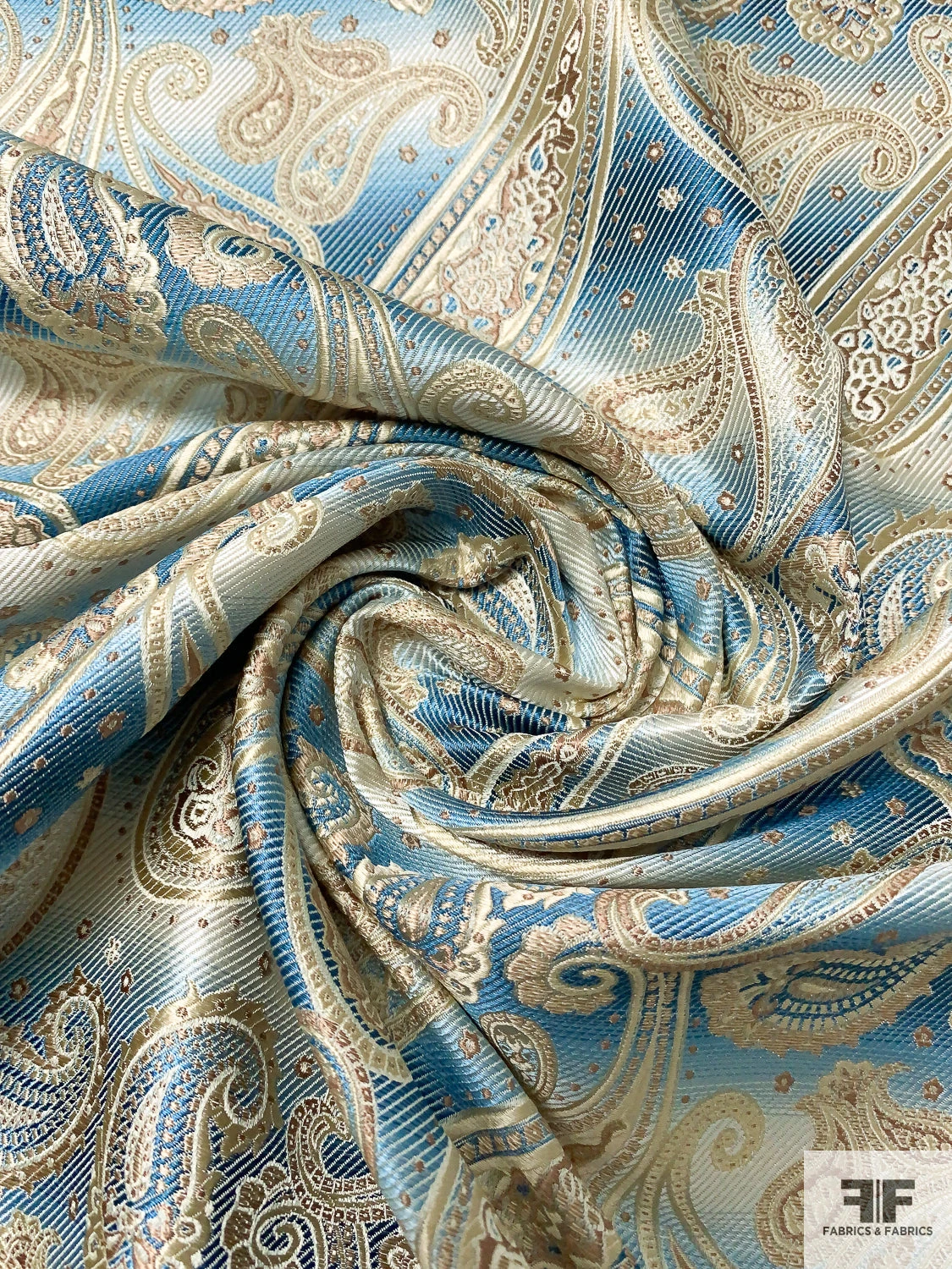 Paisley Silk Necktie Jacquard Brocade - Deep Turquoise / Gold / Tan / Cream 3 Paisley Silk Necktie Jacquard Brocade - Deep Turquoise / Gold / Tan / Cream