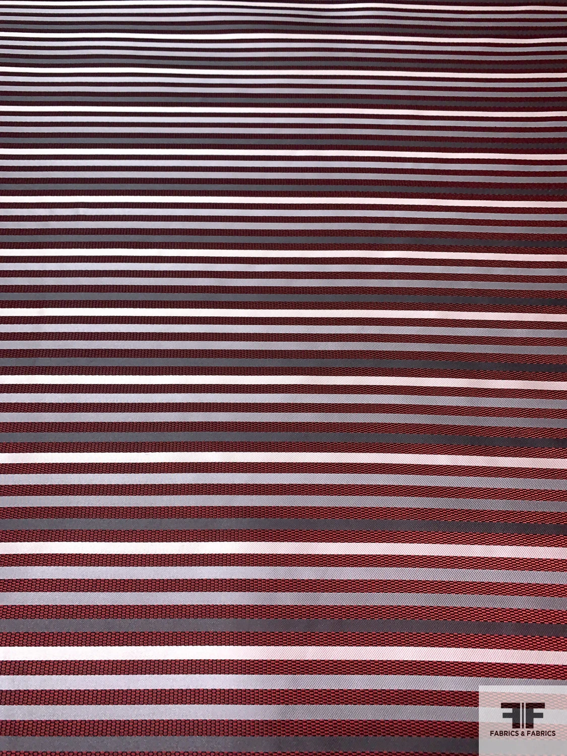 Horizontal Striped Silk Necktie Jacquard Brocade - Red / Grey / White / Black 6 Horizontal Striped Silk Necktie Jacquard Brocade - Red / Grey / White / Black - Image 4
