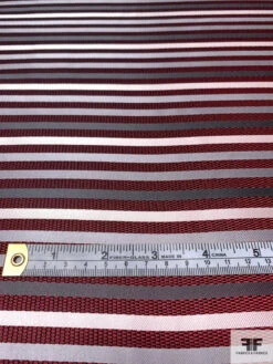 Horizontal Striped Silk Necktie Jacquard Brocade - Red / Grey / White / Black 15 Horizontal Striped Silk Necktie Jacquard Brocade - Red / Grey / White / Black -Fabrics And Fabrics Store 15988 5