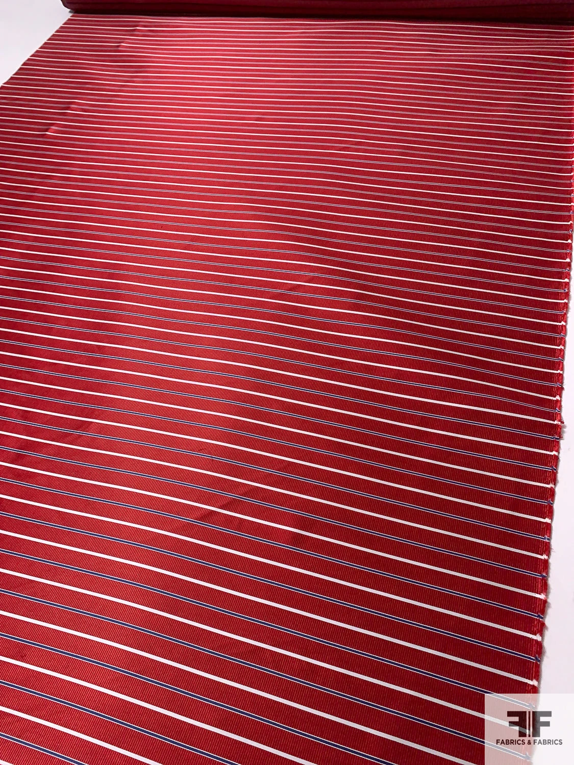 Horizontal Striped Silk Necktie Jacquard Brocade - Red / White / Blue 9 Horizontal Striped Silk Necktie Jacquard Brocade - Red / White / Blue - Image 7