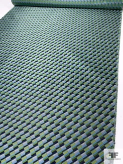 Gradient Squares Silk Necktie Jacquard Brocade - Greens / Navy / Greys 15 Gradient Squares Silk Necktie Jacquard Brocade - Greens / Navy / Greys -Fabrics And Fabrics Store 15994 6
