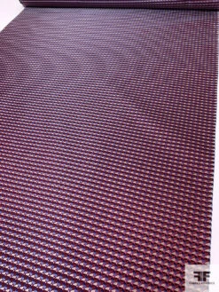 Leaf Geometric Silk Necktie Jacquard Brocade - Red / Periwinkle / Navy / Off-White -Fabrics And Fabrics Store 15996 6