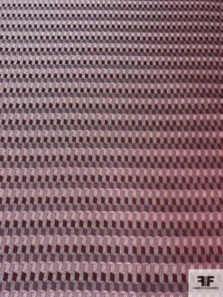 Cube Mosaic Silk Necktie Jacquard Brocade - Maroon / Grey / Black -Fabrics And Fabrics Store 15997 3