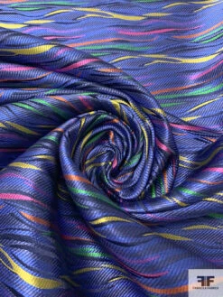 Wavy Striations Silk Necktie Jacquard Brocade - Yale Blue / Yellow / Orange / Pink / Green 12 Wavy Striations Silk Necktie Jacquard Brocade - Yale Blue / Yellow / Orange / Pink / Green -Fabrics And Fabrics Store 16003 2