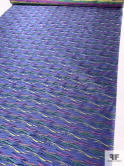 Wavy Striations Silk Necktie Jacquard Brocade - Yale Blue / Yellow / Orange / Pink / Green 16 Wavy Striations Silk Necktie Jacquard Brocade - Yale Blue / Yellow / Orange / Pink / Green -Fabrics And Fabrics Store 16003 6