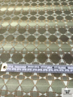 Art Deco Link Silk Necktie Jacquard Brocade - Earthy Greens / Tan / Gold 12 Art Deco Link Silk Necktie Jacquard Brocade - Earthy Greens / Tan / Gold -Fabrics And Fabrics Store 16006 6