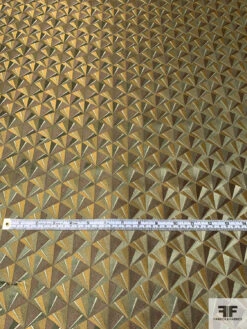 Triangle Mosaic Silk Necktie Jacquard Brocade - Antique Olive / Brown 14 Triangle Mosaic Silk Necktie Jacquard Brocade - Antique Olive / Brown -Fabrics And Fabrics Store 16007 4
