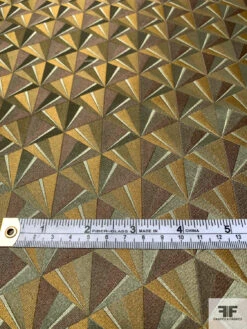 Triangle Mosaic Silk Necktie Jacquard Brocade - Antique Olive / Brown 15 Triangle Mosaic Silk Necktie Jacquard Brocade - Antique Olive / Brown -Fabrics And Fabrics Store 16007 5