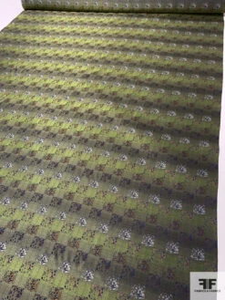 Checkered Floral Silk Necktie Jacquard Brocade - Olive / Ochre / Light Taupe / Nude 16 Checkered Floral Silk Necktie Jacquard Brocade - Olive / Ochre / Light Taupe / Nude -Fabrics And Fabrics Store 16011 6