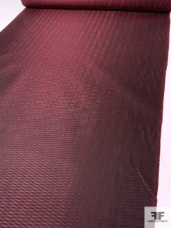 Optical Herringbone Silk Necktie Jacquard Brocade - Burgundy / Black -Fabrics And Fabrics Store 16016 6
