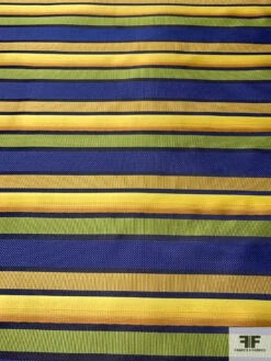 Horizontal Striped Silk Necktie Jacquard Brocade - Lime / Blue / Navy / Golden-Yellow 14 Horizontal Striped Silk Necktie Jacquard Brocade - Lime / Blue / Navy / Golden-Yellow -Fabrics And Fabrics Store 16021 4