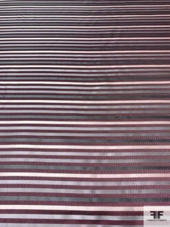Horizontal Striped Silk Necktie Jacquard Brocade - Pink / Grey / Off-White / Black -Fabrics And Fabrics Store 16025 4