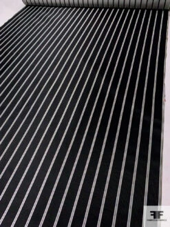 Vertical Striped Silk Necktie Jacquard Brocade - Black / Lightest Grey 15 Vertical Striped Silk Necktie Jacquard Brocade - Black / Lightest Grey -Fabrics And Fabrics Store 16027 6