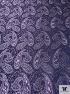Paisley Silk Necktie Jacquard Brocade - Shades Of Purple