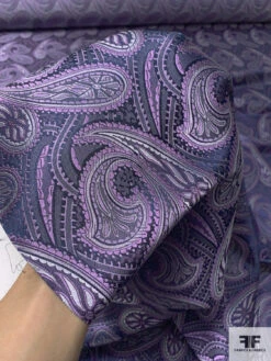 Paisley Silk Necktie Jacquard Brocade - Shades Of Purple 16 Paisley Silk Necktie Jacquard Brocade - Shades Of Purple -Fabrics And Fabrics Store 16029 7