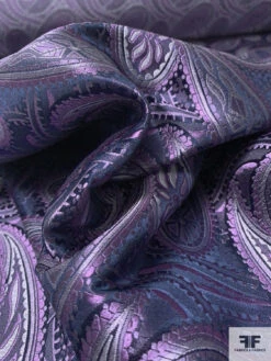 Paisley Silk Necktie Jacquard Brocade - Shades Of Purple 17 Paisley Silk Necktie Jacquard Brocade - Shades Of Purple -Fabrics And Fabrics Store 16029 8