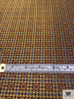 Houndstooth And Circles Silk Necktie Jacquard Brocade - Golden Copper / Copper / Navy / Blue 15 Houndstooth And Circles Silk Necktie Jacquard Brocade - Golden Copper / Copper / Navy / Blue -Fabrics And Fabrics Store 16036 5