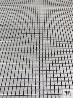 Basketweave Plaid Silk Necktie Jacquard Brocade - Grey / Black / White 14 Basketweave Plaid Silk Necktie Jacquard Brocade - Grey / Black / White -Fabrics And Fabrics Store 16037 4