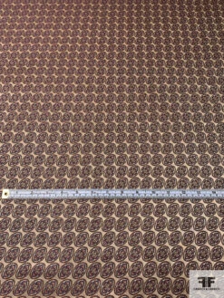 Florals In Oval Silk Necktie Jacquard Brocade - Tan / Brick / Blue 15 Florals In Oval Silk Necktie Jacquard Brocade - Tan / Brick / Blue -Fabrics And Fabrics Store 16038 5