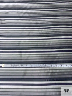 Horizontal Striped Silk Necktie Jacquard Brocade - Shades Of Grey -Fabrics And Fabrics Store 16039 4