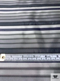 Horizontal Striped Silk Necktie Jacquard Brocade - Shades Of Grey -Fabrics And Fabrics Store 16039 5