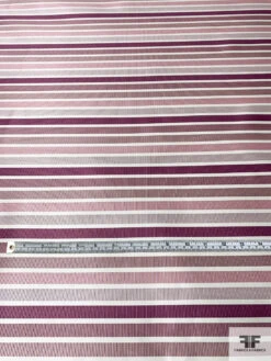 Horizontal Striped Silk Necktie Jacquard Brocade - Dusty Pinks / Off-White -Fabrics And Fabrics Store 16051 5