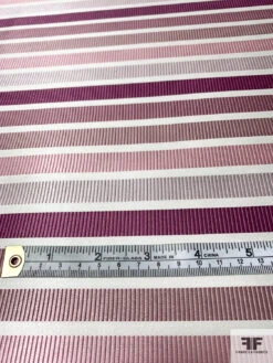 Horizontal Striped Silk Necktie Jacquard Brocade - Dusty Pinks / Off-White -Fabrics And Fabrics Store 16051 6